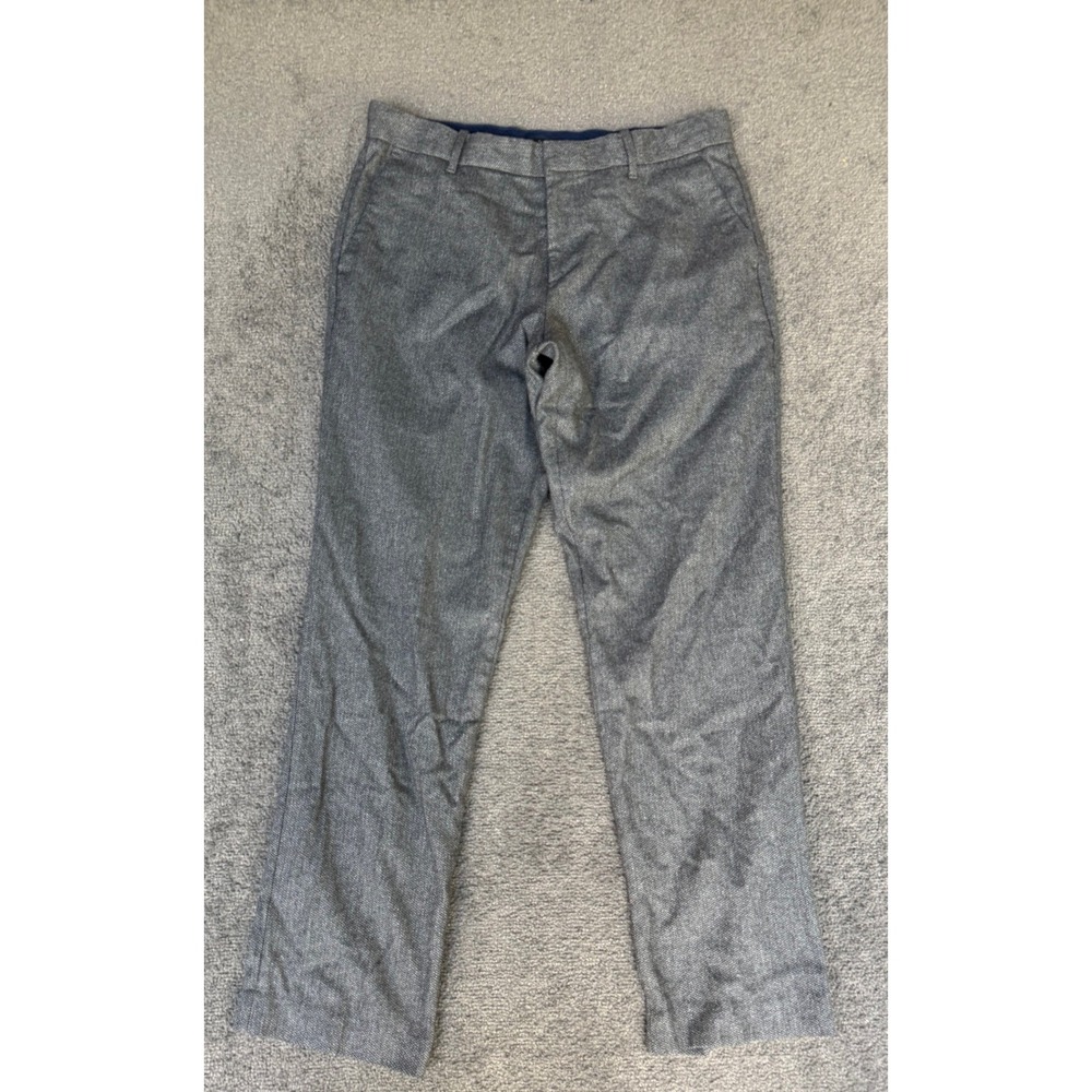 Gap Tailored Mens 34x32 Grey Textured Slim‎ Fit Flat Front Dress Pants Trousers